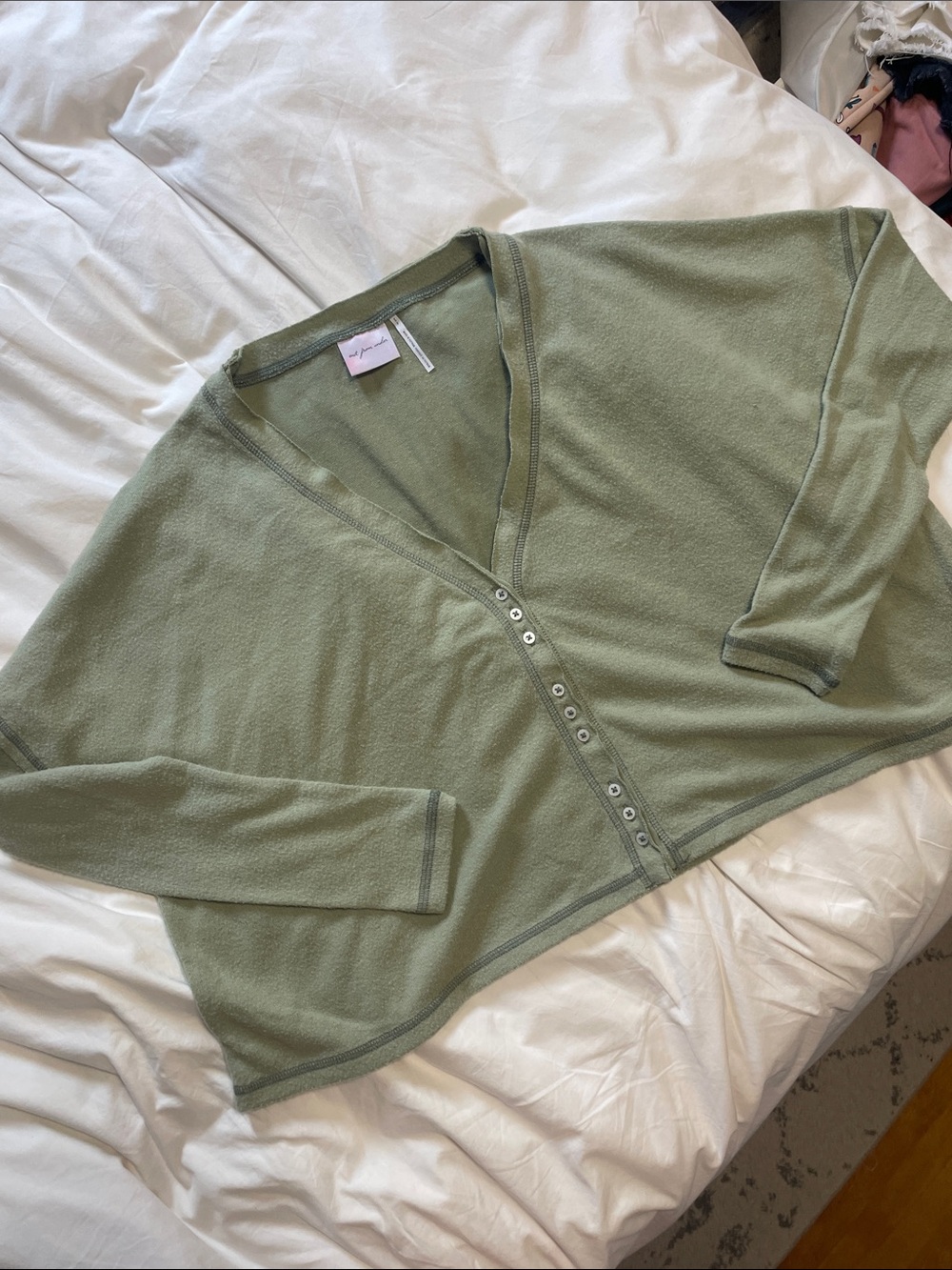 Out From Under Cropped Long Sleeve Top
